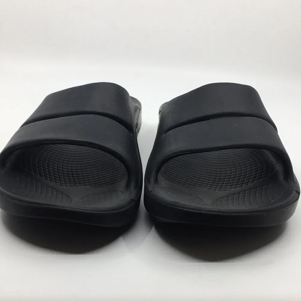 Oofos Ooahh Black Slides Sandals Unisex EU 42 M9 W11 Recovery Therapy slides